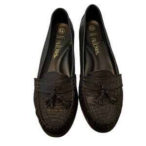 Black Leather Moccasin Driving Shoes | Pillows, 8.5, Tassel Loafers, Minimalist